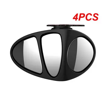 4PCS automatikus autó tükör széles látószögű 360 forgatás 3 az 1-ben állítható autós kiegészítők széles látószögű tükör autó holttér-tükör