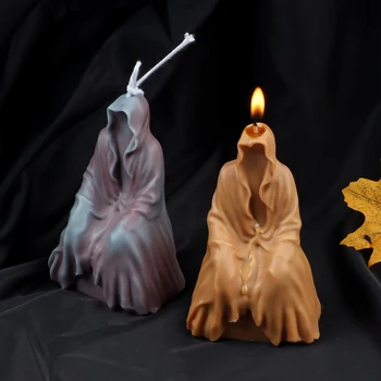 Halloween varázsló szilikon illatos gyertyaforma DIY szellem koponya otthoni gyanta dekoráció parti hangulat ajándék kézműves gyertyák szappanformák