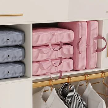 Tömörített utazási ruhák Táska kompressziós csomagolás Kocka szekrényfiók Puffer kabát tároló Összecsukható poggyász Bőrönd rendszerező