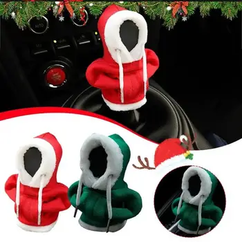 Karácsonyi dekoratív autó sebességváltó fedél Autóipari kézi/automata sebességváltó kapucnis pulóver Univerzális autó belső módosítása
