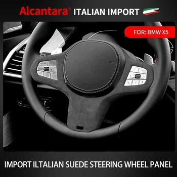 Alcantara velúr autó kormánykerék dekoratív panel keret burkolat BMW X5 G05 2018 2019 2020 2021 2022 2023 Belső kiegészítők