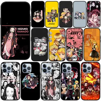 Puha tok Apple iPhone 15 14 Plus 13 12 Mini Pro Max XR + 13Pro 14+ 15+ Phone Case Demon Slayer Kamado Nezuko Tanjirou készülékhez