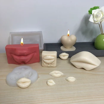 3D Arcvonások Aromaterápiás gyertya Szilikon penész DIY szem orr száj fül szimuláció Orgona kézzel készített szappan Gipsz gyanta készült
