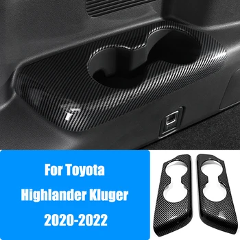 Harmadik leeresztő csésze panel dekoratív keret vizes csésze díszítő matricák Toyota Highlander Kluger 2020-2022 ABS autós stílus tartozékokhoz