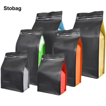  StoBag 50db kávébab csomagoló táska szeleppel alumínium fólia cipzár lezárt por számára élelmiszer tea dió tárolás újrafelhasználható tasak