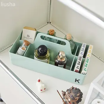 Kreatív asztali készülék tároló doboz Kozmetikai tároló doboz vintage hordozható műanyag asztali polc nagykereskedelmi fürdőszobai kiegészítők