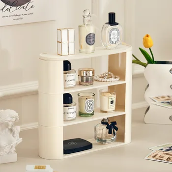 Luxus kozmetikai szervező doboz Háztartási asztali műanyag Egymásra rakható többrétegű komód Parfüm Rúzs Bőrápolási termékek polc