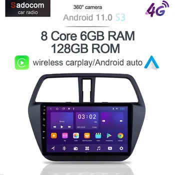 360 panoráma kamera Carplay 6GB + 128GB Android 11.0 autó DVD lejátszó GPS WIFI Bluetooth RDS rádió Suzuki SX4 S-CROSS 2014-2017