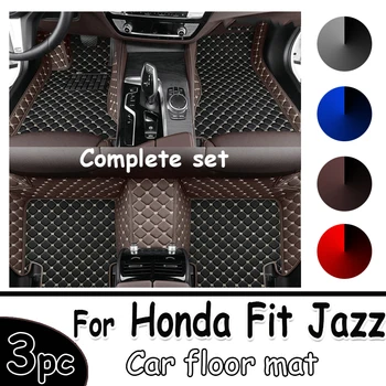 Autó padlószőnyegek Honda Fit Jazz GK3 4 5 6 7 2014~2020 szőnyeg luxus bőr szőnyeg belső alkatrészek autó kiegészítők GH7 GP5 6