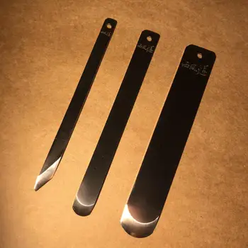 HRC59-60 3méret designer bőr kézműves szerszámkészlet kiváló minőségű könnyű kezelhetőség DIY pilling Vékonyító toll kés Bőrvágó kés