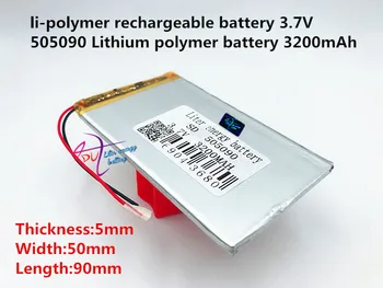  tabletta akkumulátor Méret 505090 3.7V 3200mah lítium-polimer akkumulátor védőpanellel MP3 MP4 MP4 GPS digitális termékekhez