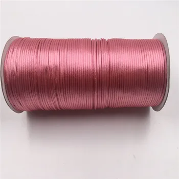 2mm Rose 10-225méter Kínai csomózsinór szatén cérna Macrame kötél karkötő fonott zsinór DIY bojtok gyöngyfűző cérna