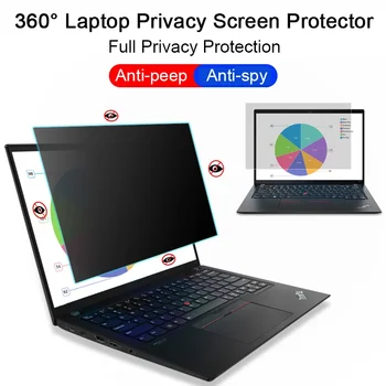 360° Anti Monitoring Privacy képernyővédő fólia laptophoz 14 15.6 notebook PC számítógép Kukucskálás elleni kémkedés elleni szűrő Matt film
