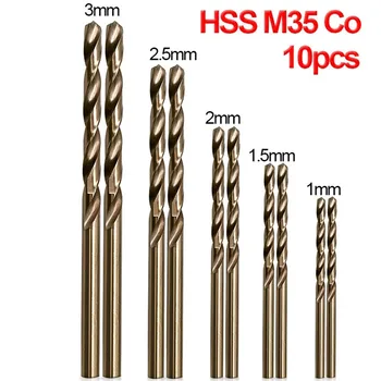 10db HSS M35 kobalt bevonatú csavarok fúrószár készletek Mag fa fém lyukvágóhoz Rozsdamentes acél Fa fém fúrás