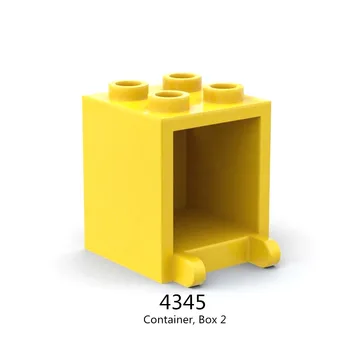1 db Épületek Blokkok 4345 Konténer, 2. doboz Téglagyűjtemények Ömlesztett moduláris GBC játék high-tech MOC készlethez