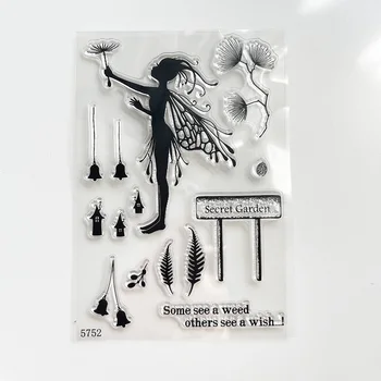 Átlátszó transzperáns bélyegek Titkos kert és tündérgumi szilikon bélyegző DIY kártya készítéshez Album scrapbooking Dekoratív kézművesség