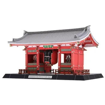 Kaminarimon Sensoji templom kapuja Japán Világhírű épület Kézzel készített 3D papírmodell