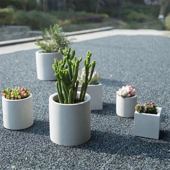 Kerek és négyzet alakú cement virágcserép szilikon penész lakberendezés kézművesség zamatos növények beton ültetőváza formák