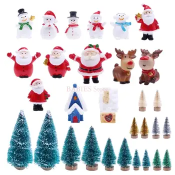 C9GB miniatűr karácsonyi jelenet díszek modell babaház színlelt díszek modell játék