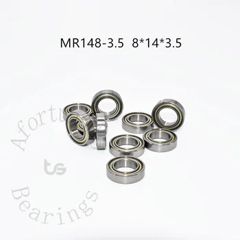 Miniatűr csapágy MR148-3.5ZZ 10 részes 8*14*3(mm) Ingyenes szállítás króm acél Fém tömítés Nagy sebességű mechanikai alkatrészek
