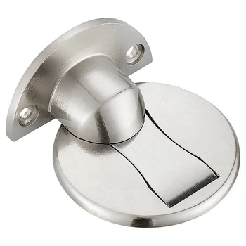 2X padlóra szerelhető mágneses ajtódugó - láthatatlan mágneses ajtóütköző, mágnesek ajtómegállók fali támasz nyitva tartása (ezüst)