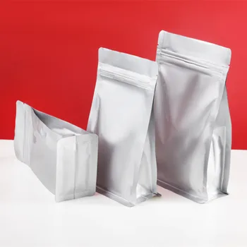 50DBS 3D Kis vastag alumínium fólia Ziplock táskák Visszazárható snack Kávébab Szárított gyümölcsök Hús fűszer Gabonafélék csomagolótasakok