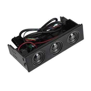 Fekete sztereó térhatású hangszóró PC előlapi számítógépház Beépített mikrofon zene Hangszórók számítógépes játékokhoz