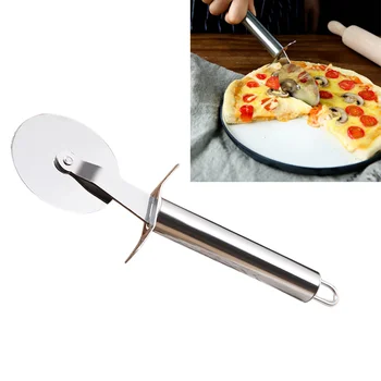 Pizzavágó kerek kerékgörgő rozsdamentes acél ujjvédő konyhai eszköz süteményhez pizzavágó konyha