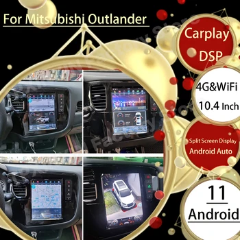 Qualcomm Android 11 Tesl képernyő multimédiás sztereó a Mitsubishi Outlander számára 2014 2015 2016 2017 2018 GPS Video Navi fejegység