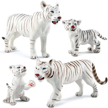 Természet Korai oktatás Tanítás Játék Fehér tigris Család szimuláció Vadon élő állatok Élethű tigris modellek Vadállat figurák