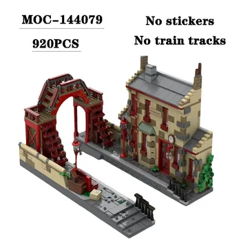 Építőelem MOC-144079 Vasútállomás Játék modell Felnőtt és gyermek puzzle Oktatás Születésnapi karácsonyi játék ajándék dekoráció