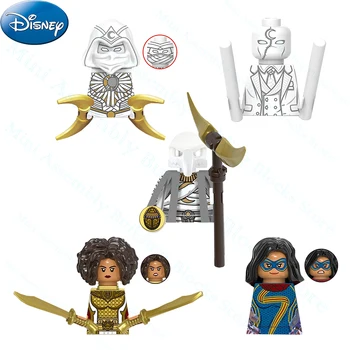 Disney kockák Marvel építőelemek Szuperhős babák Hold Khonsu Ms. Marvel Layla Anime figura Klasszikus filmek Gyerekjáték