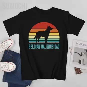 Uniszex Férfi DAD Belga Malinois A kutya Apa Póló Pólók Pólók Nők Fiú 100% pamut póló