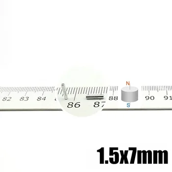 100db kerek mikromágnesek hengercsapok 1,5x7 precíziós orvosi átmérő 1,5 mm 0,06 ''Neodímium érzékelő Mini fém mágnesbot