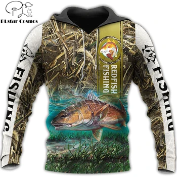 Redfish Fishing 3D All Over Printed férfi kapucnis pulóver és pulóver Őszi Unisex cipzáras kapucnis pulóverek Alkalmi utcai ruhák Tréningruhák KJ785