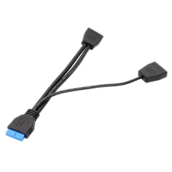 Nagy sebességű DualPort USB csatlakozó adapter USB3.0 19 tűs csatlakozó egy-két 19 tűs dropship