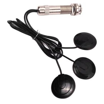 3X Gitár hangszedő Piezo kontaktmikrofon hangszedő 3 jelátalakító hangszedő rendszer akusztikus 6,35 mm-es jack csatlakozóhoz (fekete)