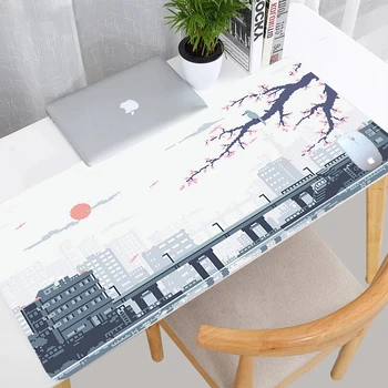 Anime Pixel Style HD nagy egérpad gumi csúszásgátló tartós asztali szőnyeg billentyűzet irodai egérszőnyegek PC játék Deskmat Kawaii szőnyeg