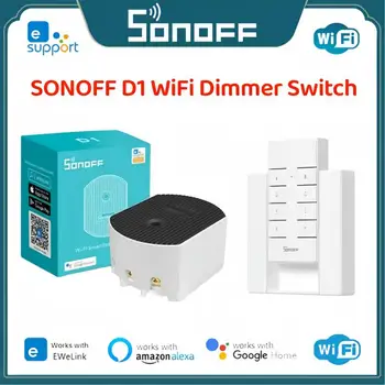 1 ~ 5DBS SONOFF D1 Wifi kapcsoló Intelligens fényerő-szabályozó villanykapcsoló 433Mhz RF működik a Sonoff RM433 vezérlővel az intelligens otthonhoz Alexa