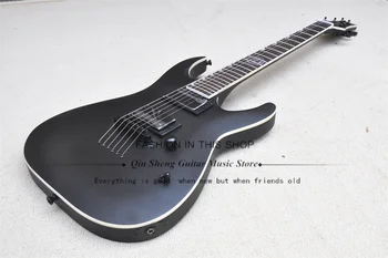 6 húros B elektromos gitár matt fekete gitár mahagóni test fehér kötés 24 frets húrok bár test fekete hangolók 24 frets
