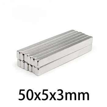 5/10/20/50DBS 50x5x3mm Kvadrát ritkaföldfém neodímium mágnes N35 blokk Erős erős mágnesek 50x5x3 állandó mágnes 50*5*3