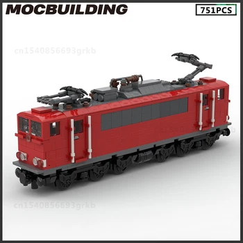 MOC építőelem Piros vasúti kocsi modell Szállítási összeszerelés Játék DIY kockák Karácsonyi ajándékok Gyermek születésnapi ajándék