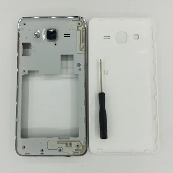 Samsung Galaxy esetén 5 SM-G550T G550 G550T eredeti telefon Új ház középső keret középső keret hátlappal Akkumulátor fedél ajtó