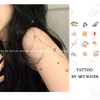 Rajzfilm Kis mintás tetoválások nőknek Kar aranyos művészet Tetováló matrica Gyerekek vízálló hamis tetoválás Tartós anime ideiglenes tetoválás