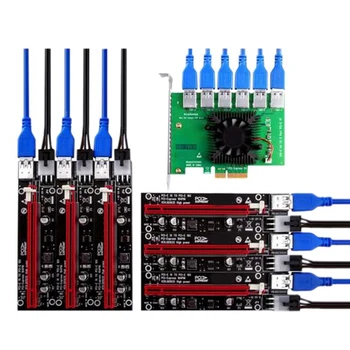 PCIe kiemelő PCI-E 1 - 6 kiemelő kártya PCI Express x16 bővítő USB 3.0 kábel SATA - 6Pin tápellátás videokártya 0.6M