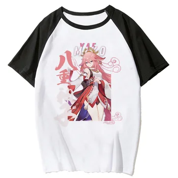 Genshin Impact póló női grafikus anime nyári póló lány képregény ruházat