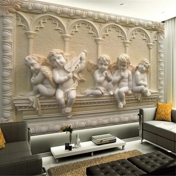 beibehang 3d falfestmény tapéta Európai stílusú 3D sztereoszkópikus dombormű jáde nappali TV háttér hálószoba 3d fotó háttérkép