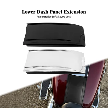 Motorkerékpár alsó műszerfal panel hosszabbító lemez fekete króm Harley Softail Deluxe Springer Classic éjszakai vonat befecskendezve 00-2017