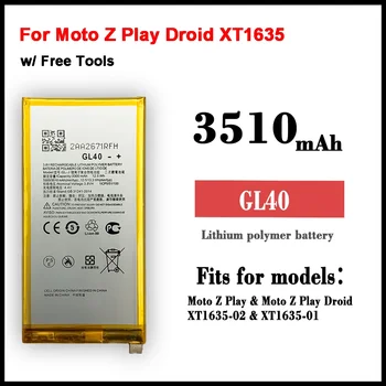 GL40 3510mAh akkumulátor Motorola Moto Z Play Z Play Droid XT1635 XT1635-01 XT1635-02 XT1635-03 SNN5974A akkumulátorok + eszközök