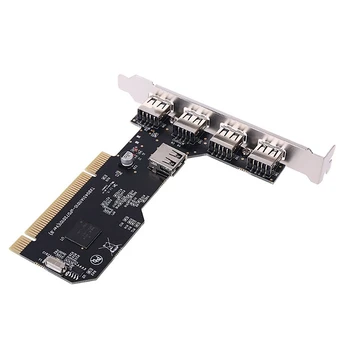 2X PCI - USB2.0 bővítőkártya asztali PCI - 5 USB2.0 480Mbp HUB NEC chip bővítő adapter kártya